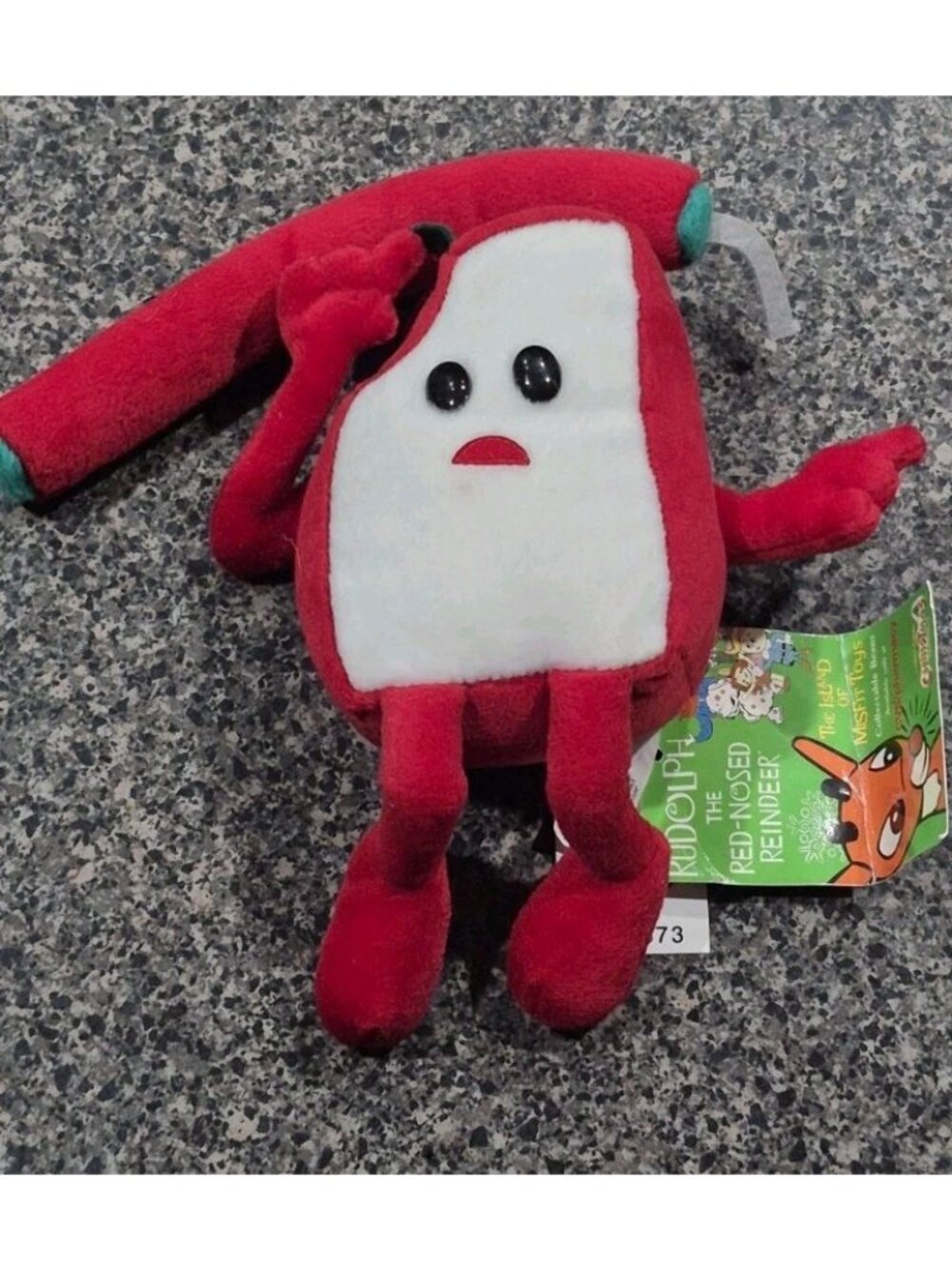 Stuffins Jelly Pistol Plush Rudolph Red Nosed Reindeer Misfit Toys 9" 1999 w TAG